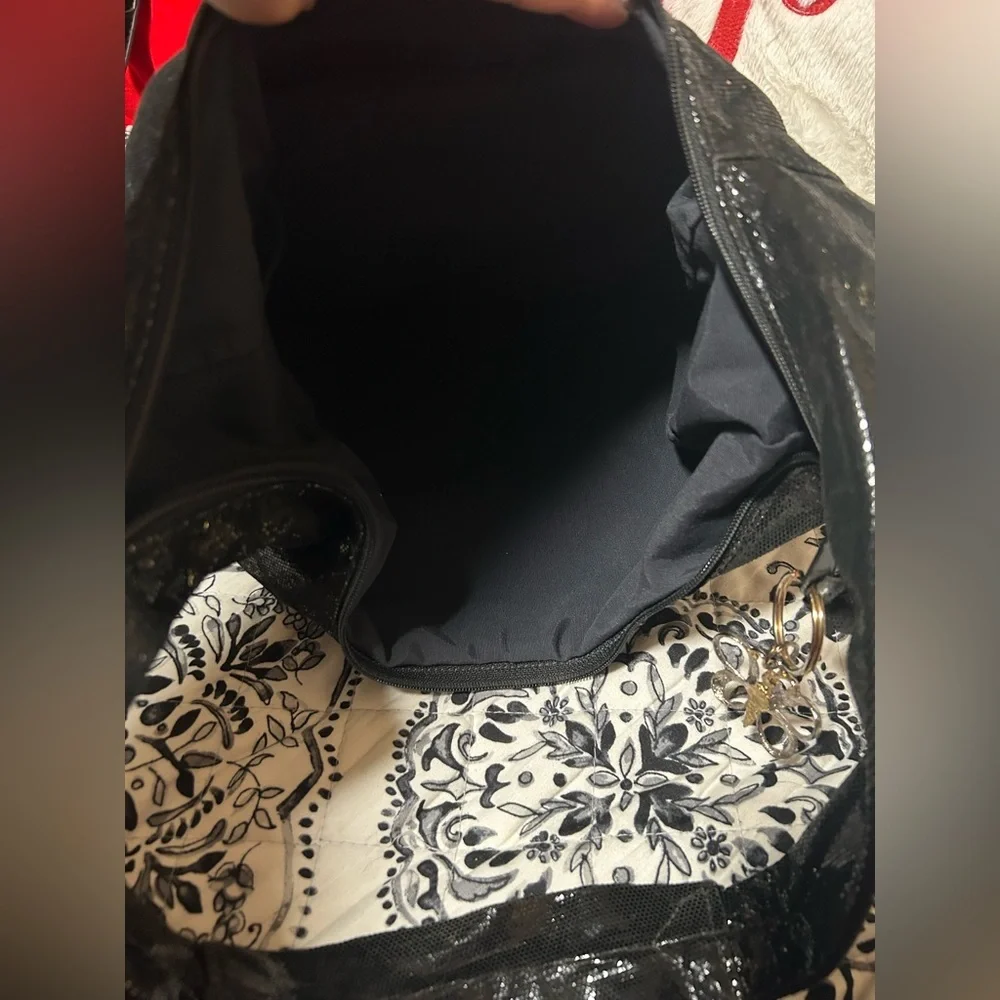 Black Shiny hobo Handbag